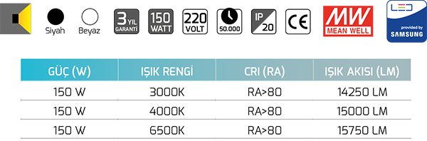 Goya Gy 8262-40x180 150 Watt Sarkıt Linear Armatür